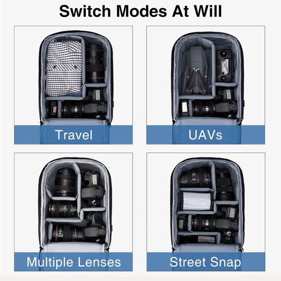 Bagsmart Camera Laptop Bag Backpack Travel Media Photography Pink Small - Picture 12 of 15